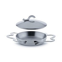 photo Alessi-Trilaminate egg pan with lid in 18/10 stainless steel 1
